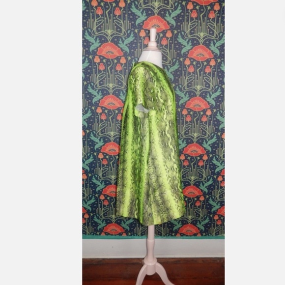 Essentiel Antwerp Neon Green Dress Snake Print A-Line Swing 38 - Picture 5 of 6